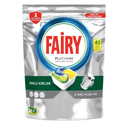 قرص ماشین ظرفشویی فیری مدل پلاتینیوم بسته 43 عددی (fairy p