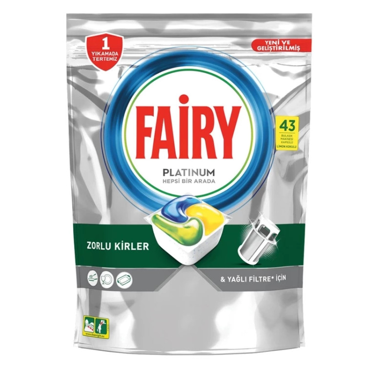 قرص ماشین ظرفشویی فیری مدل پلاتینیوم بسته 43 عددی (fairy p