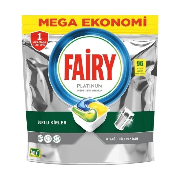 قرص ماشین ظرفشویی فیری مدل پلاتینیوم بسته 96 عددی (fairy p