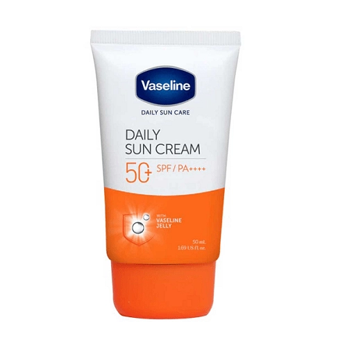 کرم ضدآفتاب بی‌رنگ وازلین، با +SPF50، مدل دیلی سان حجم 50 میل