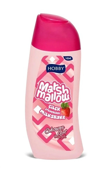 شامپو بدن هوبی (Hobby) سری Marshmallow با رایحه توت فرنگی حجم 500 میلی لیتر