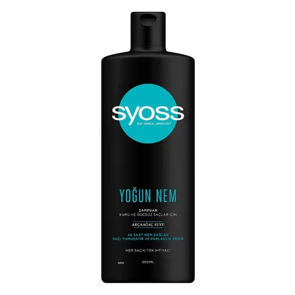 شامپو سایوس syoss مدل YOGUN NEM مناسب موهای خشک حجم 500 م
