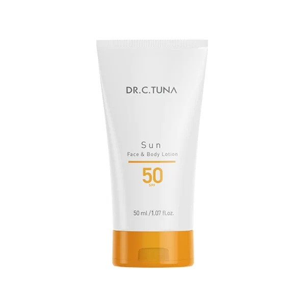 کرم ضد آفتاب +SPF50 فارماسی Dr.C.Tuna مدل sun face cream بی رنگ مناسب انواع پوست 50 میل