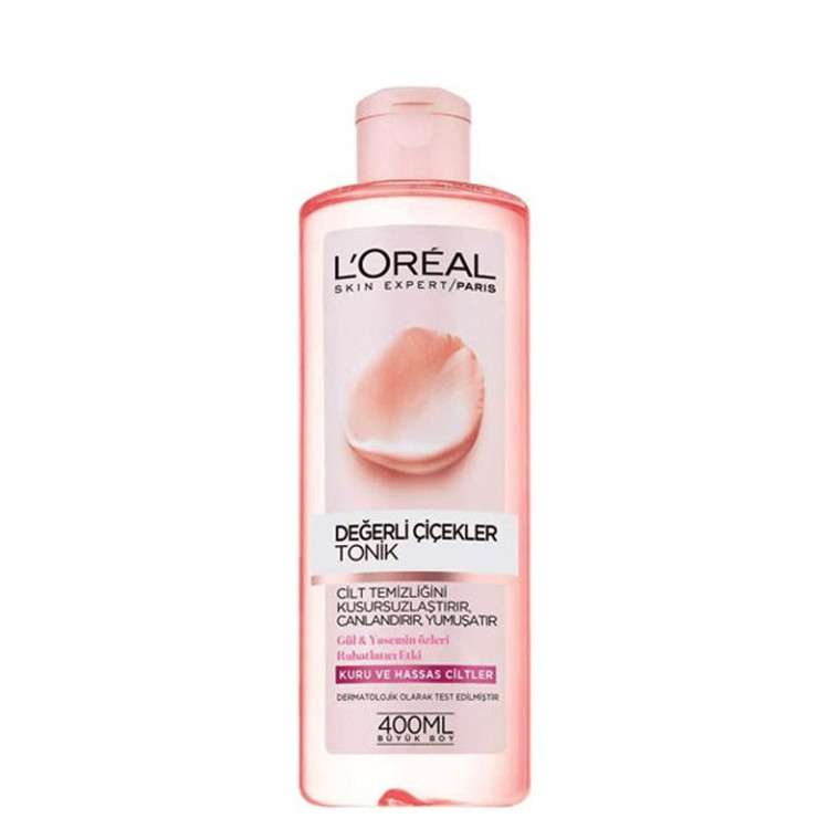 تونر پاک کننده لورال Loreal مدل Degerli Cicekler مناسب پوست خشک حجم 400 میل