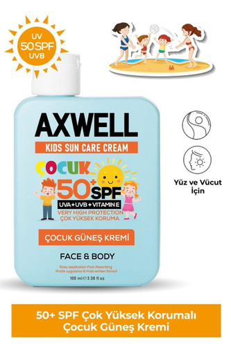 کرم ضد آفتاب آکسول مخصوص کودکان حاوی ویتامین E با SPF 50 حجم 100 میل